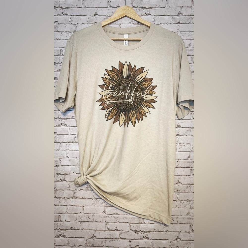 Thankful Leopard Sunflower Tee